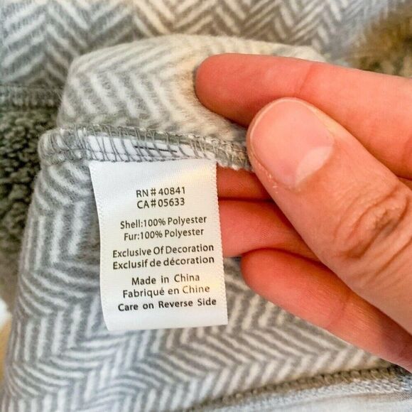 Aventura Vest Women Small Hunter Style Griffin Grey Herringbone Plush Fleece NWT - Picture 5 of 6